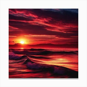 Sunset Over The Ocean 219 Canvas Print