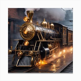 Steampunk Train Canvas Print