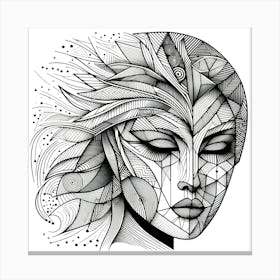 Abstract Woman's Face Canvas Print