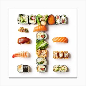 Sushi Letter T 3 Canvas Print