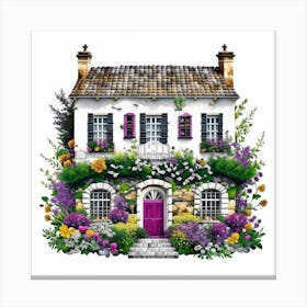 House With Purple Door Canvas Print