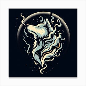 Wolf In The Moon 1 Canvas Print