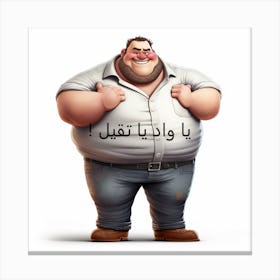 Cartoon Arabic Man Canvas Print