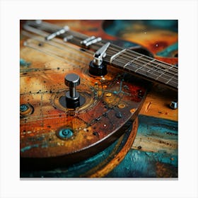 Abstract Guitar Painting Canvas Print