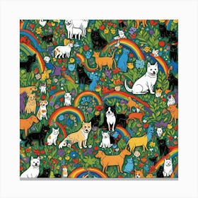 Rainbow Cats Canvas Print