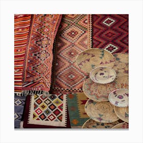 Rugs And Baskets Canvas Print