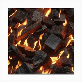 Black Coal Burning Canvas Print