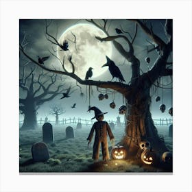 Halloween Graveyard 1 Canvas Print