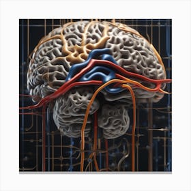 Brain With Wires 12 Canvas Print