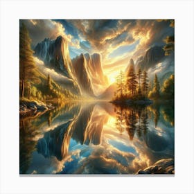 Sunset In Yosemite Canvas Print