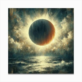 Eclipse Over The Ocean Canvas Print