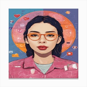 Social Media Girl Canvas Print