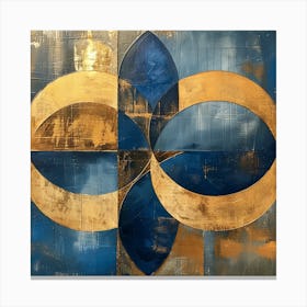 Blue And Gold Shapes Canvas Print