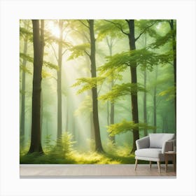 Sunbeams In The Forest Canvas Print