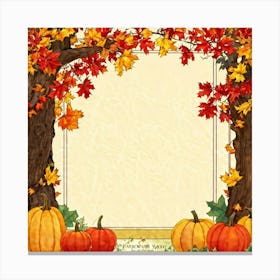 A Seasonal And Highly Detailed Illustration Featuring A Sun Dappled Oak Its Red And Brown Leaves Da (1) 1 Canvas Print