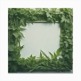 Frame With Leaves Canvas Print