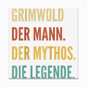 Funny German First Name Design Grimwold Canvas Print