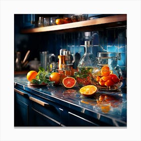 Watercolor Modern Kitchen Studio Photography Complex Details High Detail Canvas Print