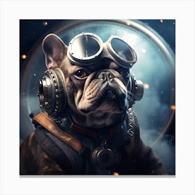 Frenchie In Space Art By Csaba Fikker 012 Canvas Print