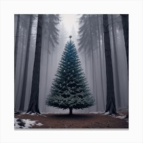 Christmas Tree In The Forest 56 Canvas Print