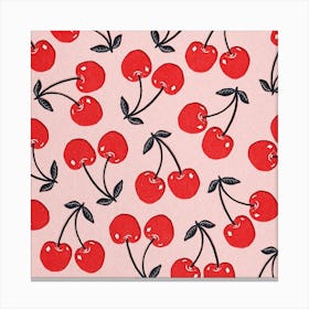 Cherries Paper Cut Square Canvas Print