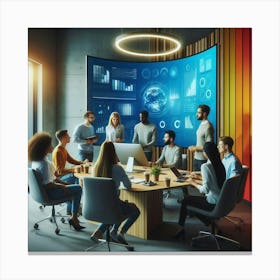 Group Of People In A Conference Room Canvas Print