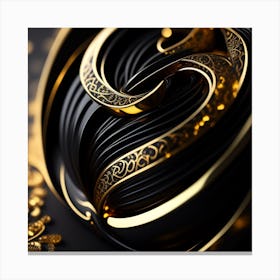 Gold And Black Canvas Print