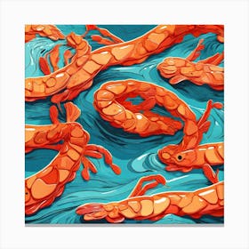 Prawns In The Water Canvas Print