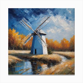 Windmill In Autumn Canvas Print