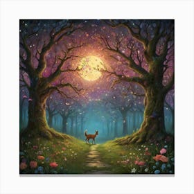 Deer In The Forest Canvas Print