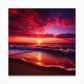 Sunset On The Beach 562 Canvas Print