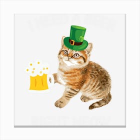 Irish Beer Cat St Patricks Day Drinking Shirts Gift Canvas Print