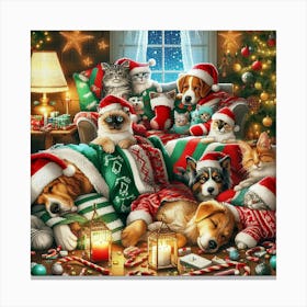 Christmas Pets 2 Canvas Print