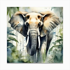 Elephant In The Jungle Canvas Print