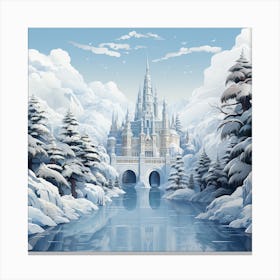 Winter Castle In The Snow Canvas Print