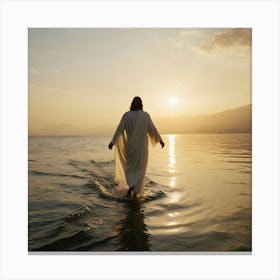 Jesus Walking In The Water 15 Canvas Print