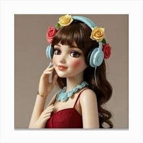 Doll With Headphones 1 Canvas Print