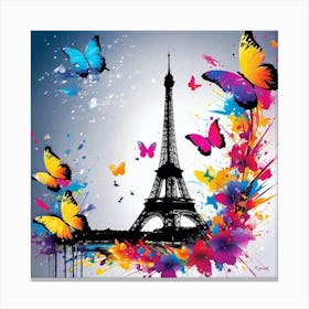 Paris With Butterflies 113 Canvas Print