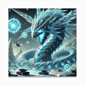 A Sci Fi Themed Scene Showcasing The Yin Ice Serpe Crystalline Armor 1 Canvas Print