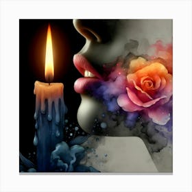 Woman With A Candle Canvas Print