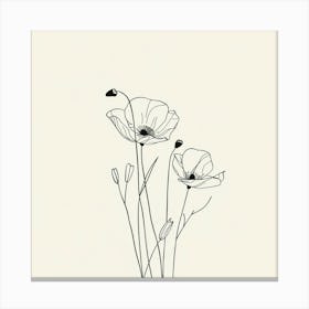 Poppies In The Field Canvas Print