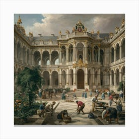 Courtyard Of The Palace Of Versailles Canvas Print