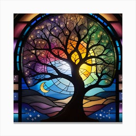 Tree Of Life stained glass 4 Canvas Print