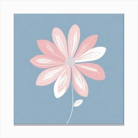 A White And Pink Flower In Minimalist Style Square Composition 415 Canvas Print