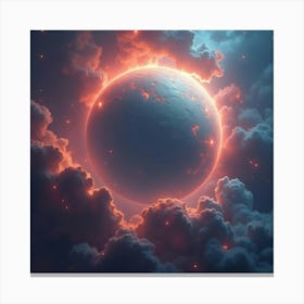 Mythic Titan Surrounded By A Vibrant Watercolor Nebula 1 Canvas Print