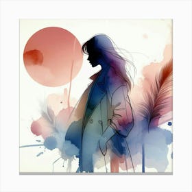 Watercolor Of A Woman 13 Canvas Print