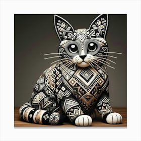 Aztec Cat Canvas Print