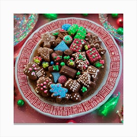 Christmas Cookies On A Plate Canvas Print