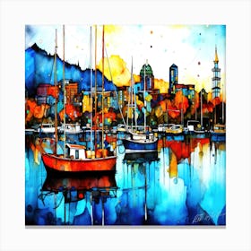 In Harbour - Auckland Cityscape Canvas Print