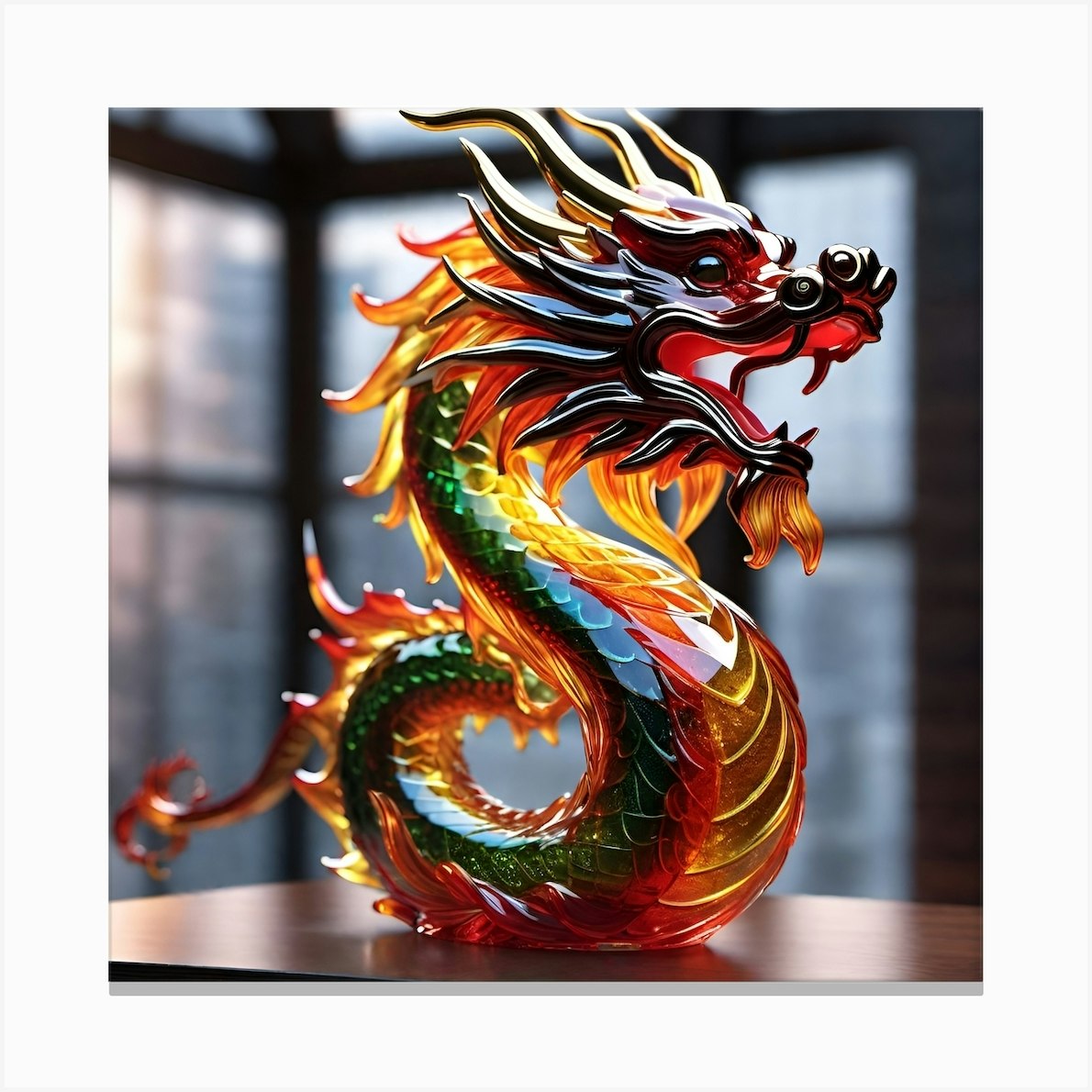 Glass Chinese Dragon 6 Canvas Print